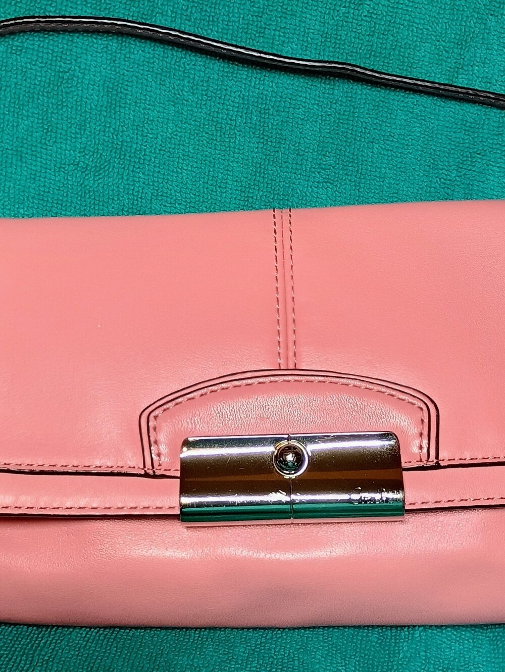 Pink Leather Coach Wristlet